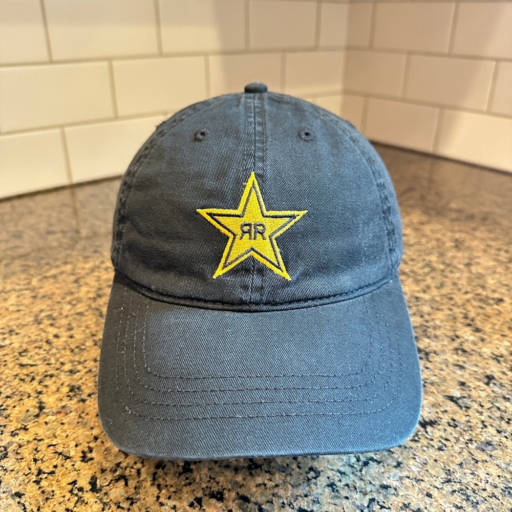 Rockstar Energy Drink Capamerica Logo Baseball Hat Strap Back Adjustable Black